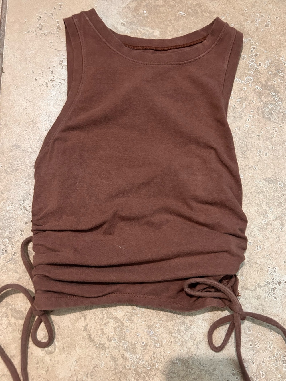 Hollister Chocolate Brown Ruched Side-Tie Tank